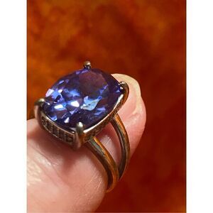Sterling Silver Amethyst Art Deco Ring Purple Size 5